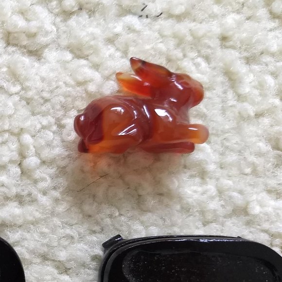 vintage 60s NWT carved agate rabbit figurine gift set 🎈HOST PICK🎈 - Picture 15 of 15